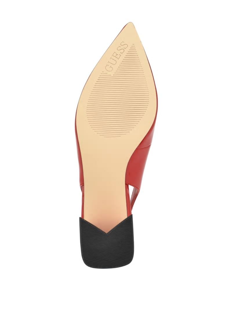Guess Zanda Slingback Block Heels - Medium Red Guess Zanda Slingback Block Heels - Medium Red