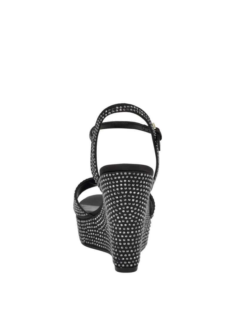 Guess Hippa Rhinestone Wedge Sandals - Black 001 Guess Hippa Rhinestone Wedge Sandals - Black 001