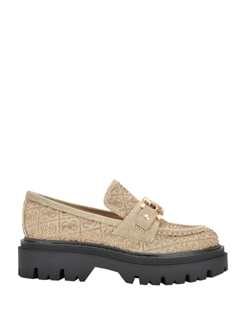 Guess Keatee Lug-Sole Loafers - Medium Brown Guess Keatee Lug-Sole Loafers - Medium Brown