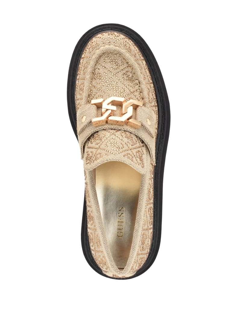 Guess Keatee Lug-Sole Loafers - Medium Brown Guess Keatee Lug-Sole Loafers - Medium Brown