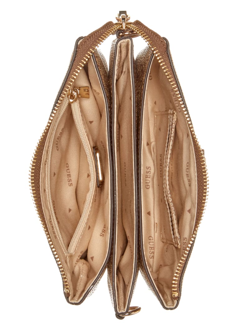 Guess Latona Quattro G Mini Crossbody - Latte Logo Guess Latona Quattro G Mini Crossbody - Latte Logo