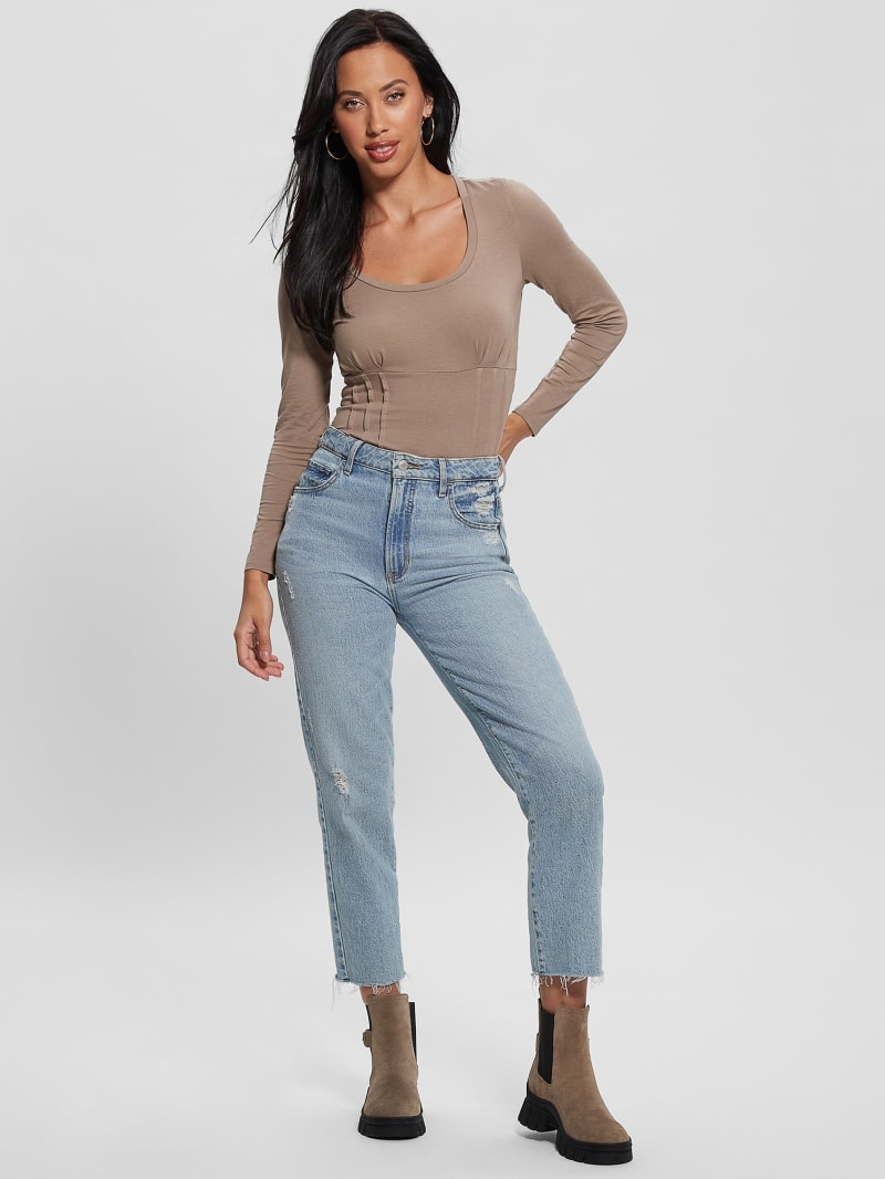 Guess Karmen Corset Tee - Silk Taupe Guess Karmen Corset Tee - Silk Taupe