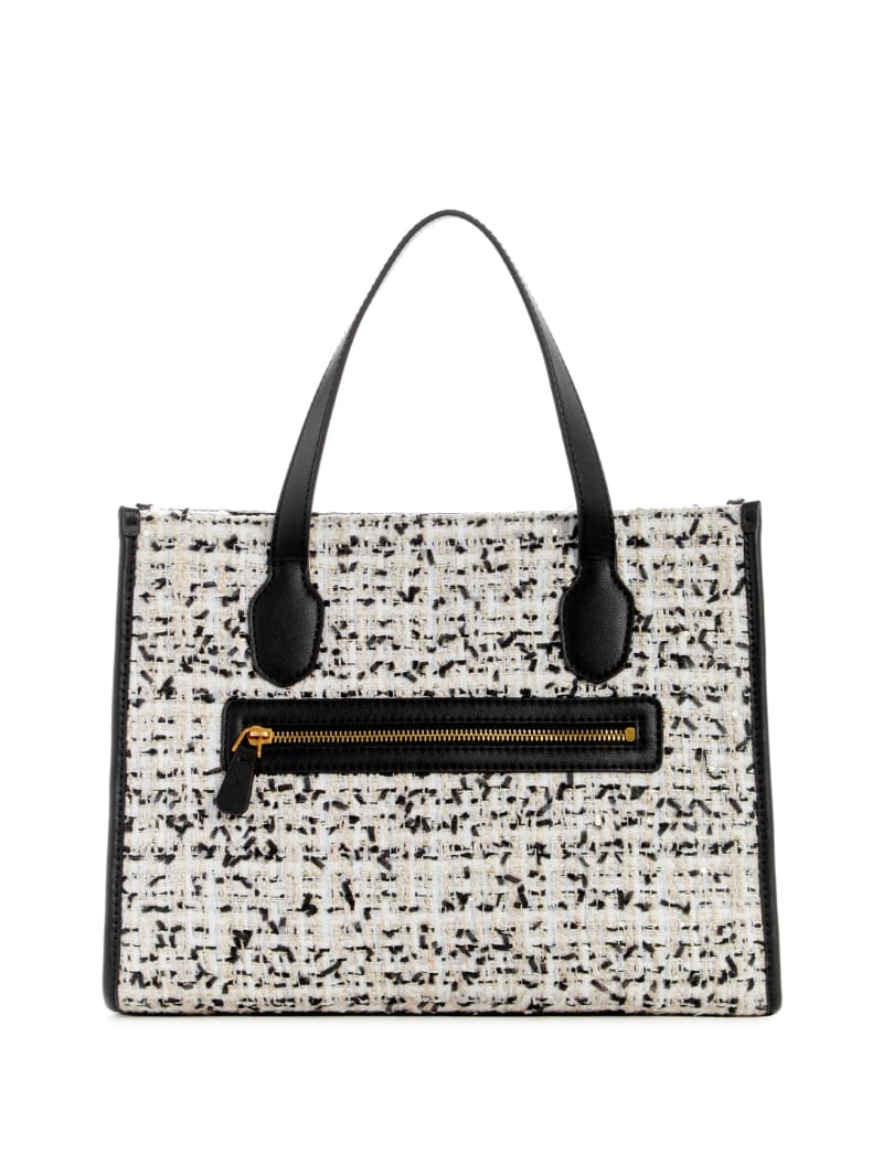 Guess Silvana Tweed Tote - Cream Multi Guess Silvana Tweed Tote - Cream Multi