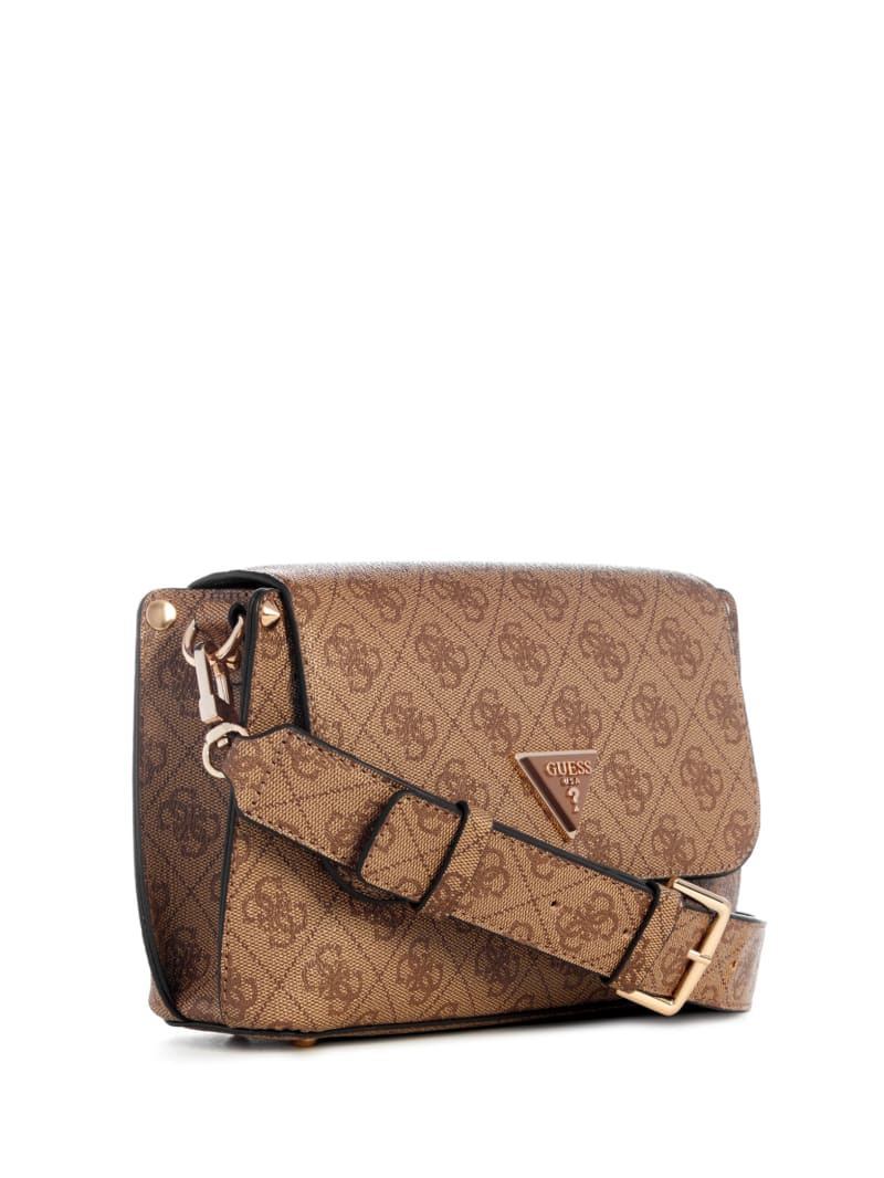 Guess Meridian Quattro G Fold-Over Shoulder Bag - Latte Logo Guess Meridian Quattro G Fold-Over Shoulder Bag - Latte Logo