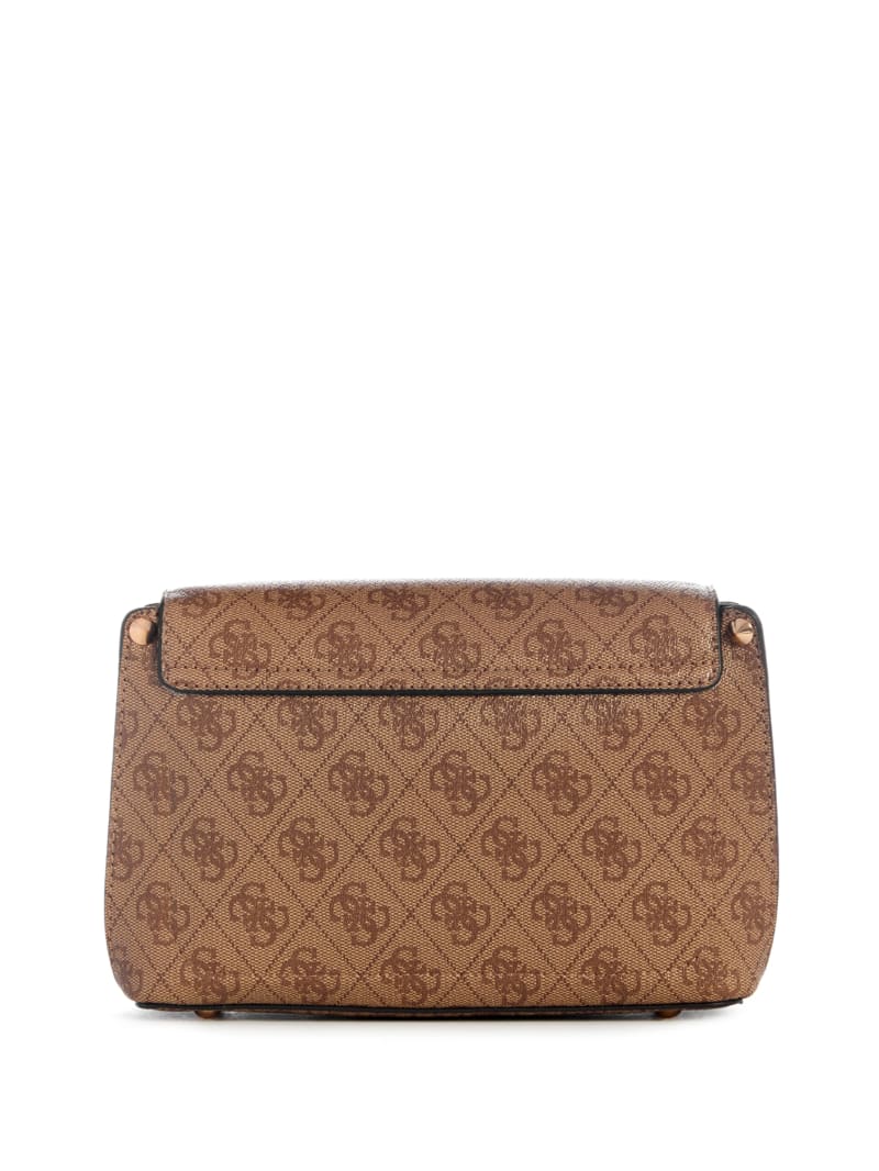 Guess Meridian Quattro G Fold-Over Shoulder Bag - Latte Logo Guess Meridian Quattro G Fold-Over Shoulder Bag - Latte Logo