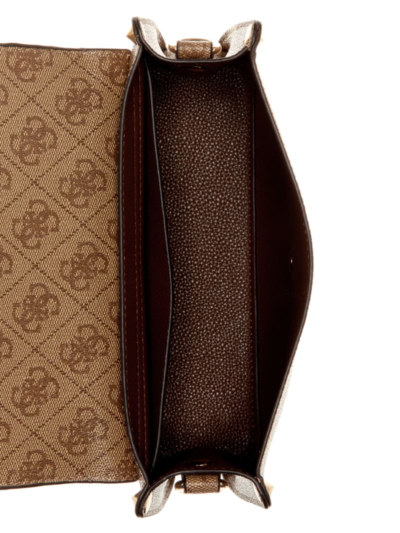 Guess Meridian Quattro G Fold-Over Shoulder Bag - Latte Logo Guess Meridian Quattro G Fold-Over Shoulder Bag - Latte Logo