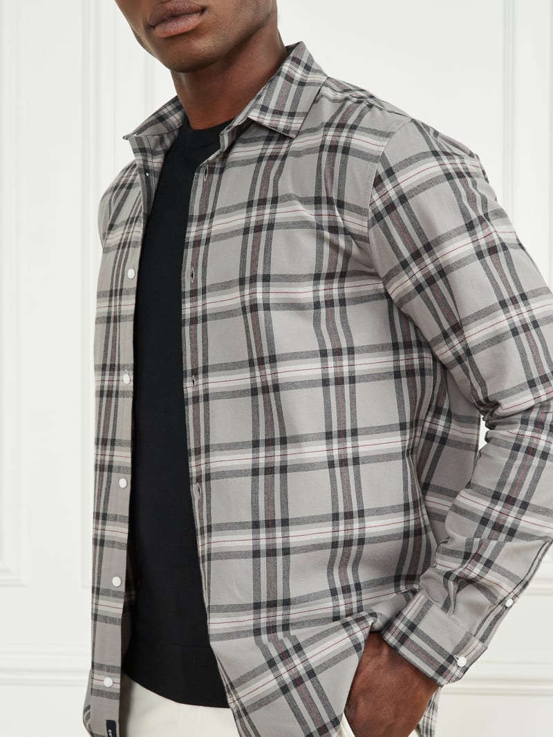 Guess Joe Plaid Shirt - Grey/Cream/Red Check Guess Joe Plaid Shirt - Grey/Cream/Red Check