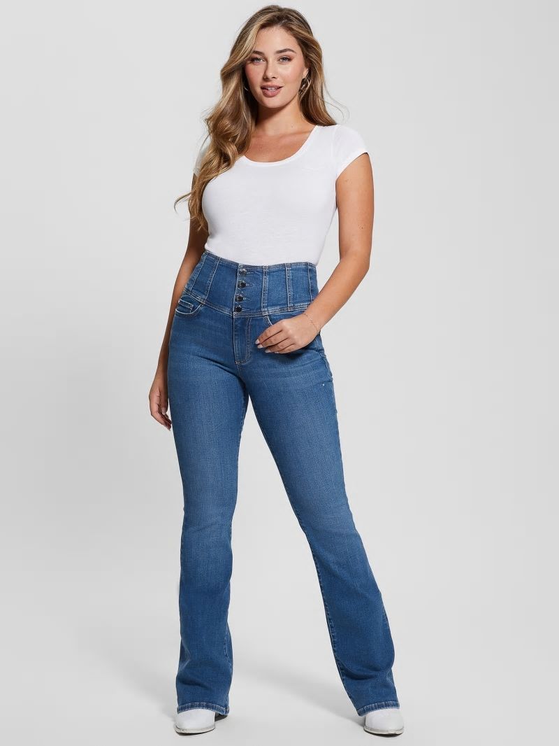 Guess Eco Corset Shape Up Flared Jeans - The Air Wash Guess Eco Corset Shape Up Flared Jeans - The Air Wash
