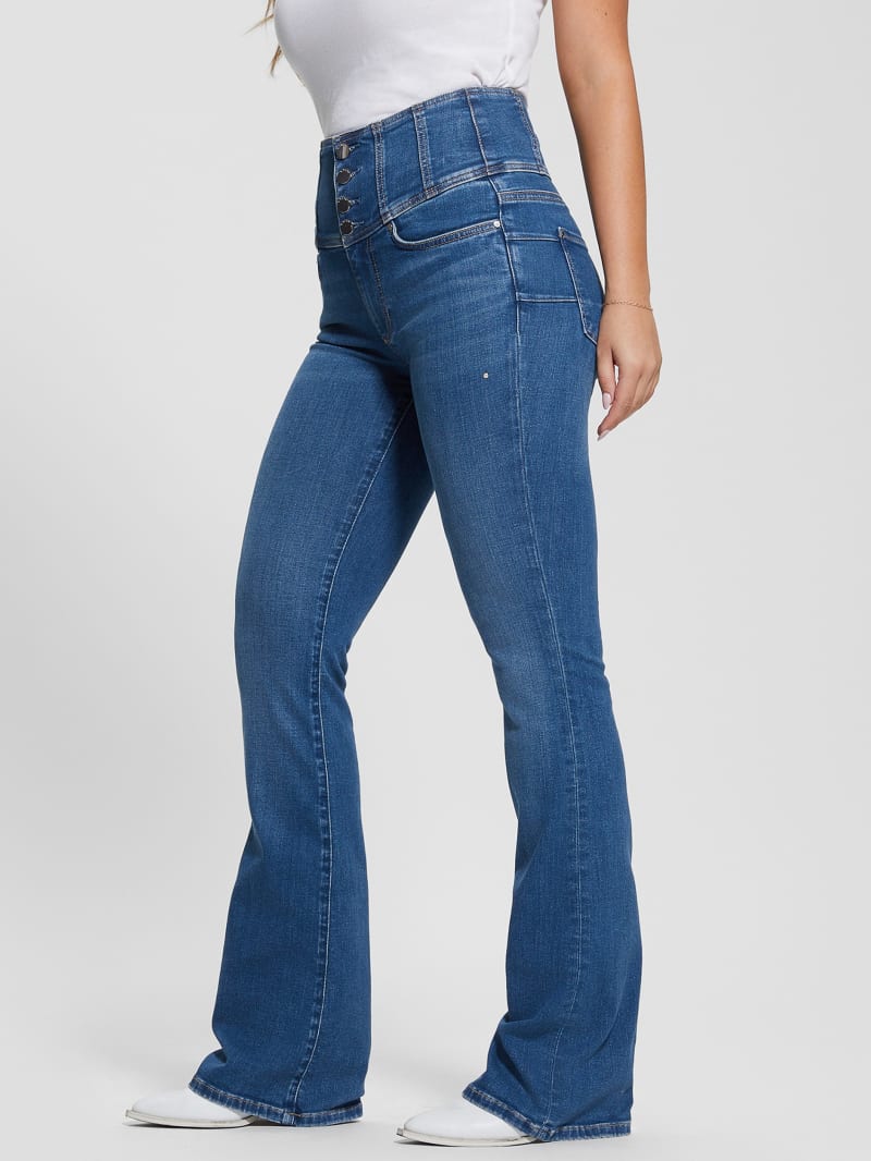 Guess Eco Corset Shape Up Flared Jeans - The Air Wash Guess Eco Corset Shape Up Flared Jeans - The Air Wash