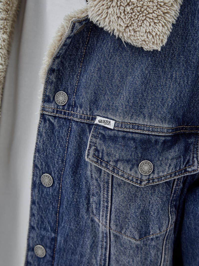 Guess GUESS Originals Denim Trucker Jacket - Go Used Dark Medium Wash Guess GUESS Originals Denim Trucker Jacket - Go Used Dark Medium Wash