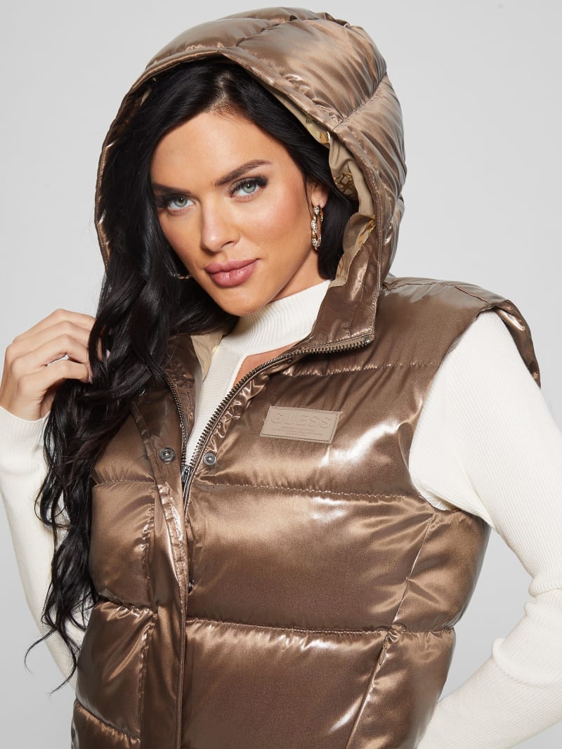 Guess Eco Noemi Quilted Vest - Toasted Taupe Multi Guess Eco Noemi Quilted Vest - Toasted Taupe Multi