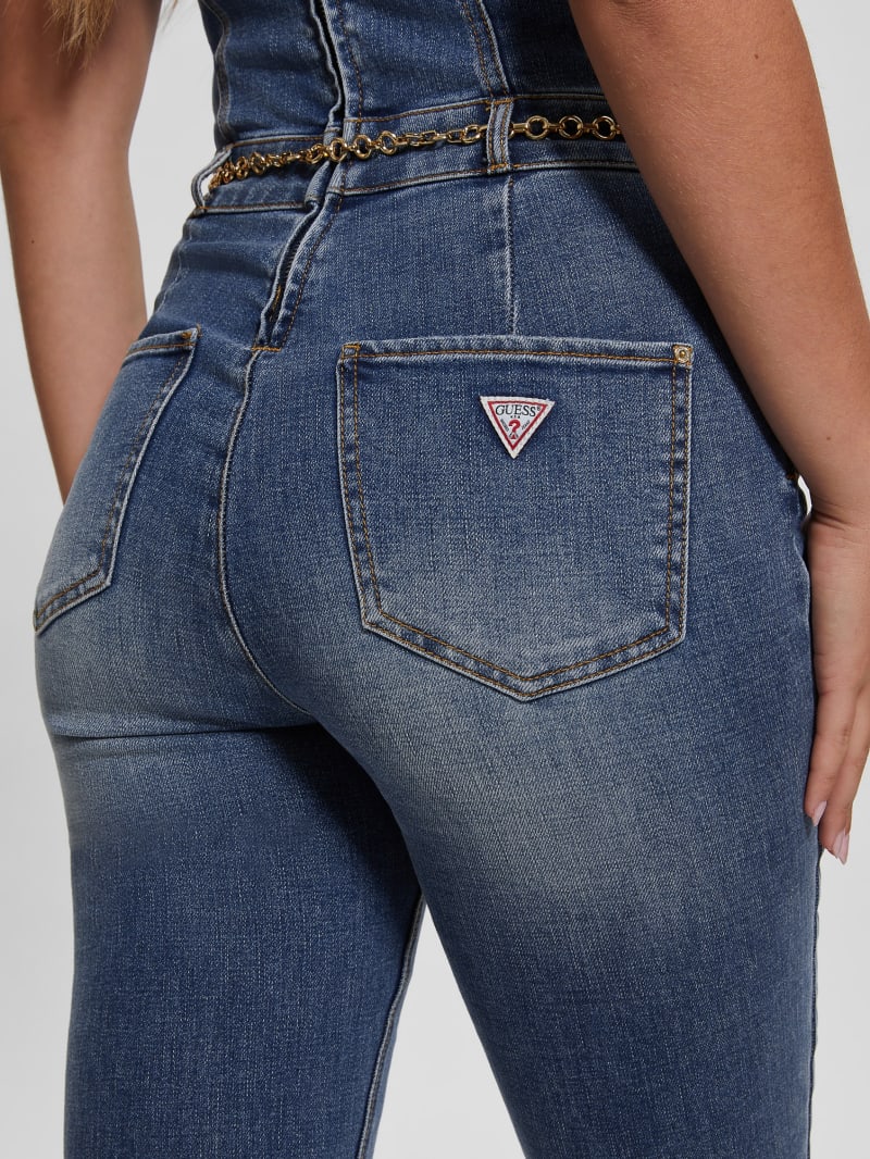 Guess Chain G-Belt Denim Jumpsuit - Lunar Blue Wash Guess Chain G-Belt Denim Jumpsuit - Lunar Blue Wash
