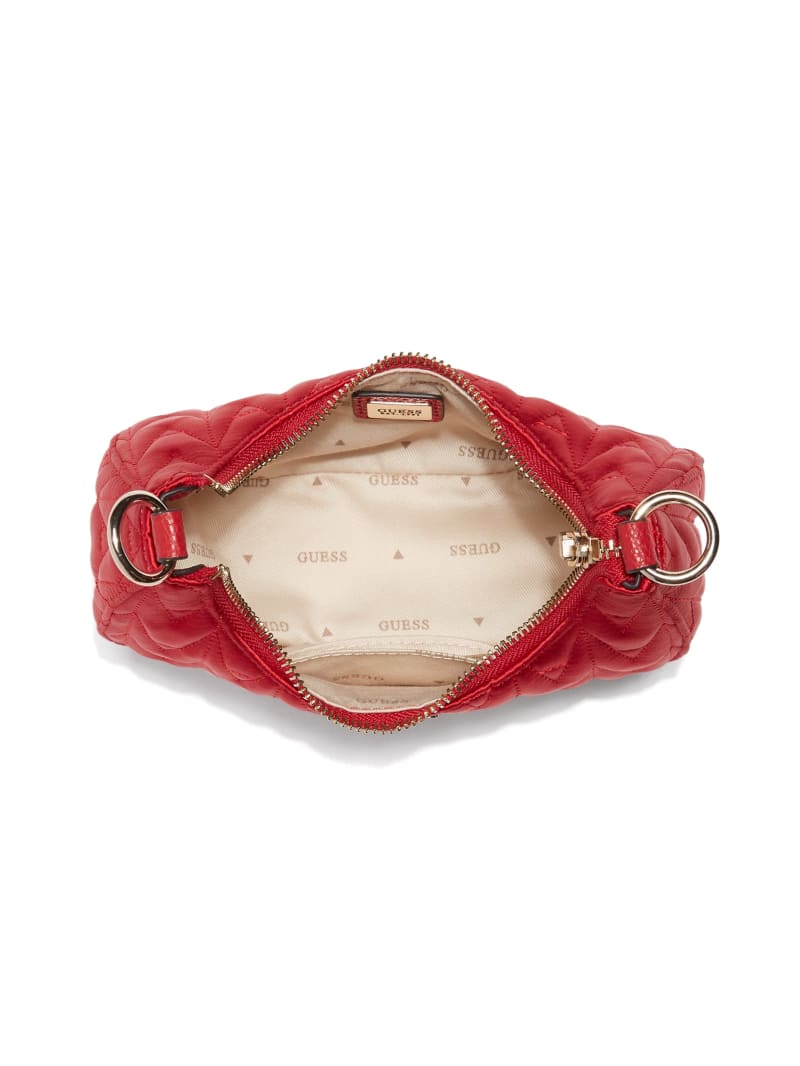 Guess Golden Rock Mini Crescent Hobo Bag - Red Guess Golden Rock Mini Crescent Hobo Bag - Red