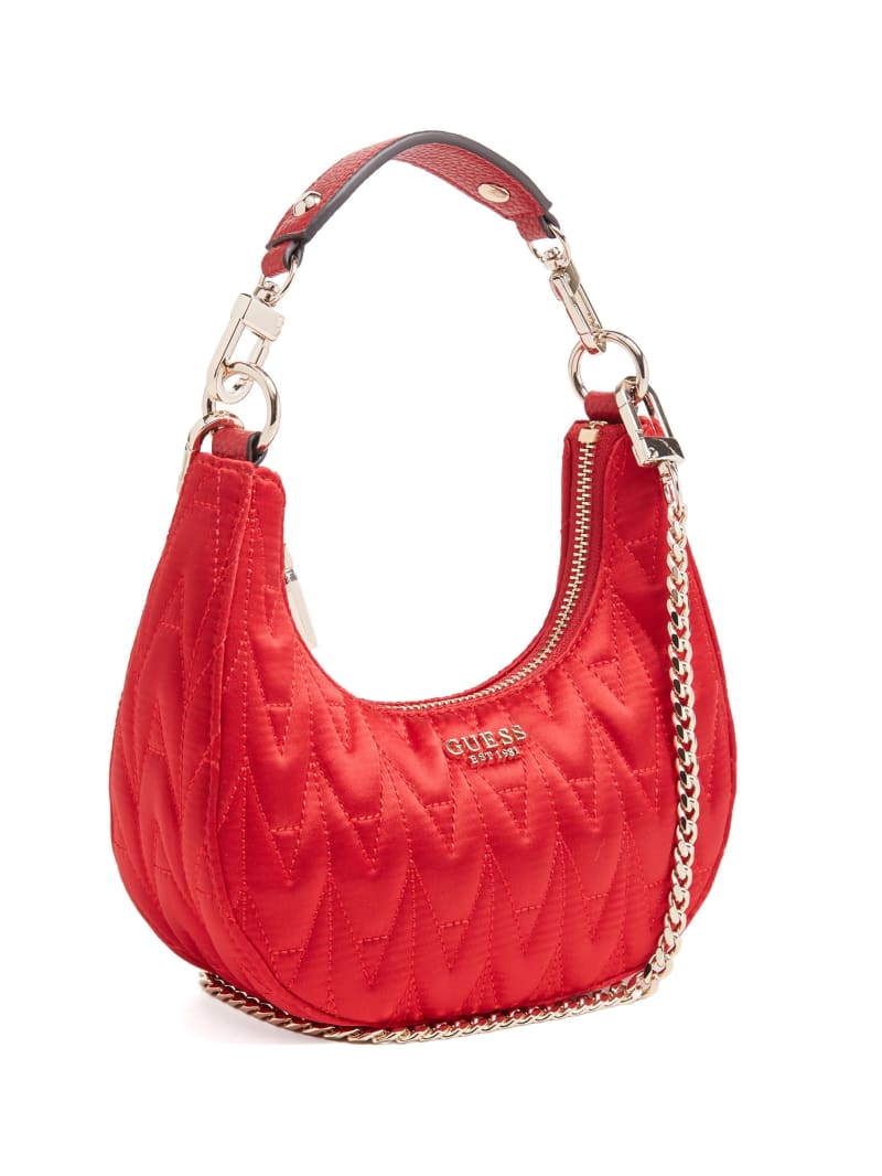 Guess Golden Rock Mini Crescent Hobo Bag - Red Guess Golden Rock Mini Crescent Hobo Bag - Red