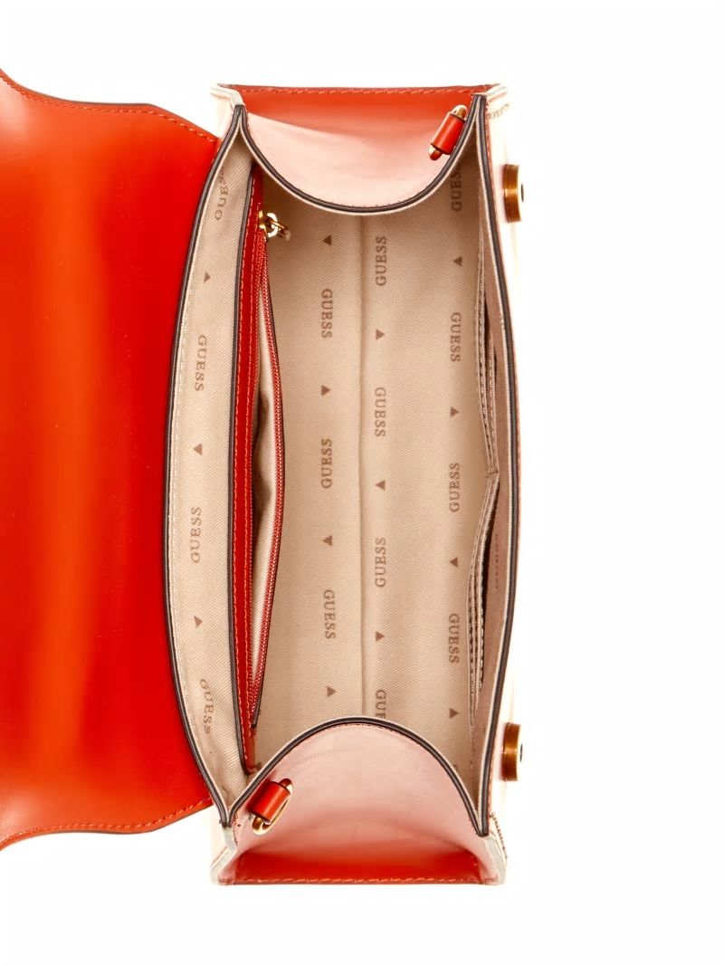 Guess Stephi Bamboo Handle Mini Satchel - Orange Guess Stephi Bamboo Handle Mini Satchel - Orange
