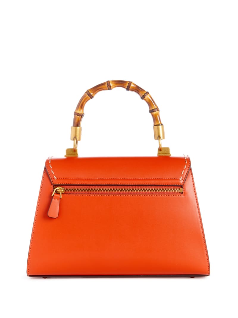 Guess Stephi Bamboo Handle Mini Satchel - Orange Guess Stephi Bamboo Handle Mini Satchel - Orange