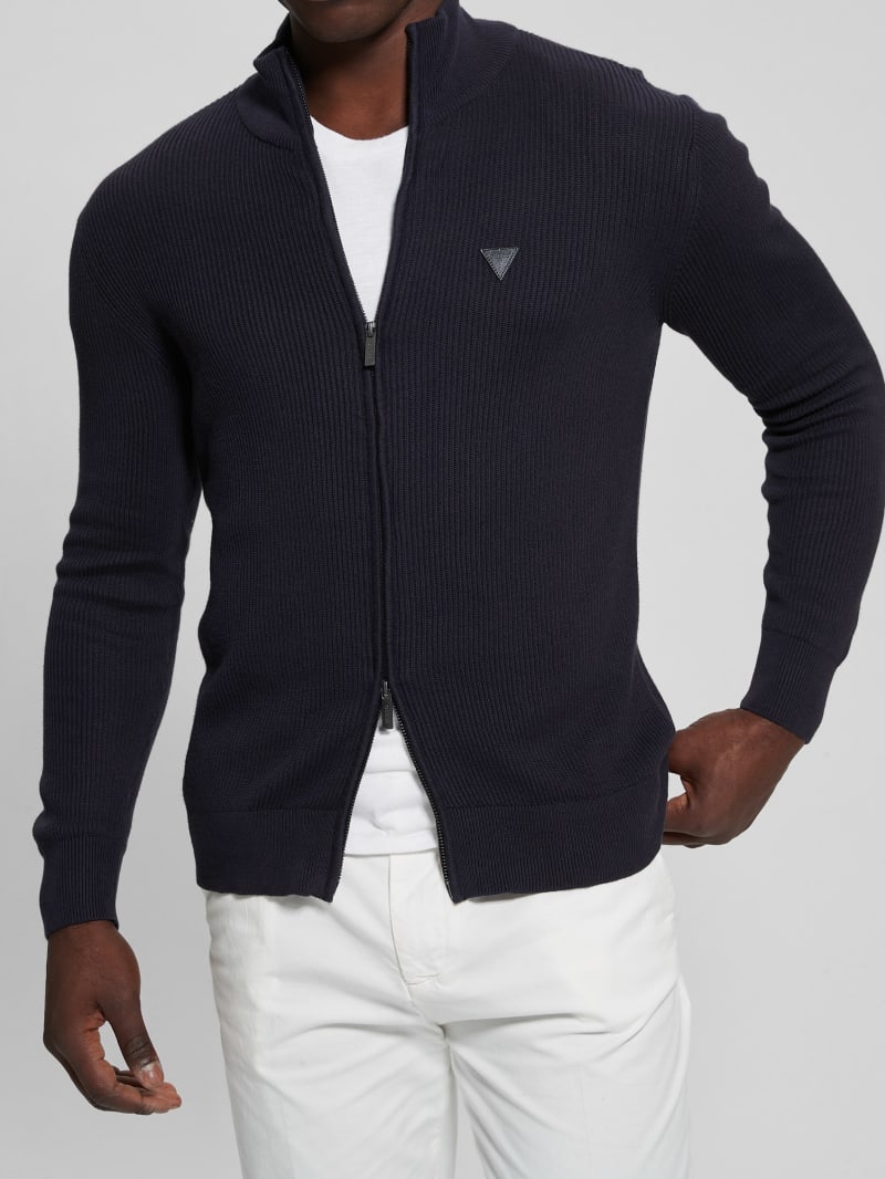 Guess Eco Burton Full-Zip Cardigan - Bleu éLéGant Guess Eco Burton Full-Zip Cardigan - Bleu éLéGant