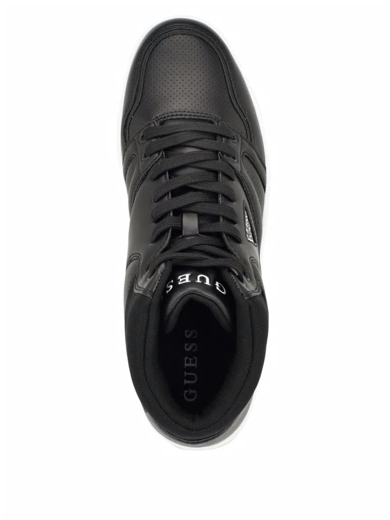 Guess Loko Minimal High-Top Sneakers - Black 001 Guess Loko Minimal High-Top Sneakers - Black 001