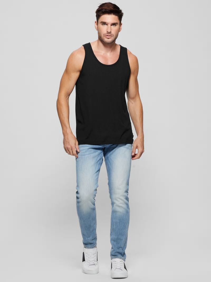 Guess Eco Cyrus Ribbed Tank - Black Guess Eco Cyrus Ribbed Tank - Black