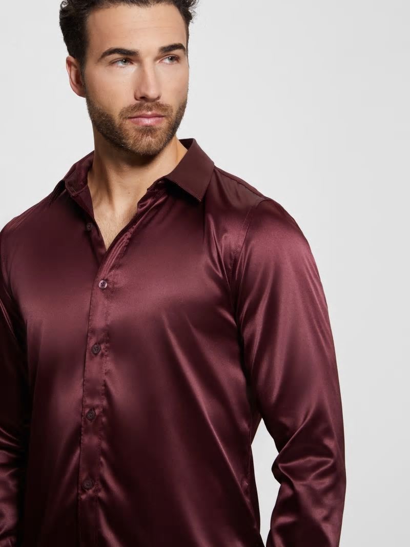 Guess Long-Sleeve Regal Shirt - Red Noir Guess Long-Sleeve Regal Shirt - Red Noir