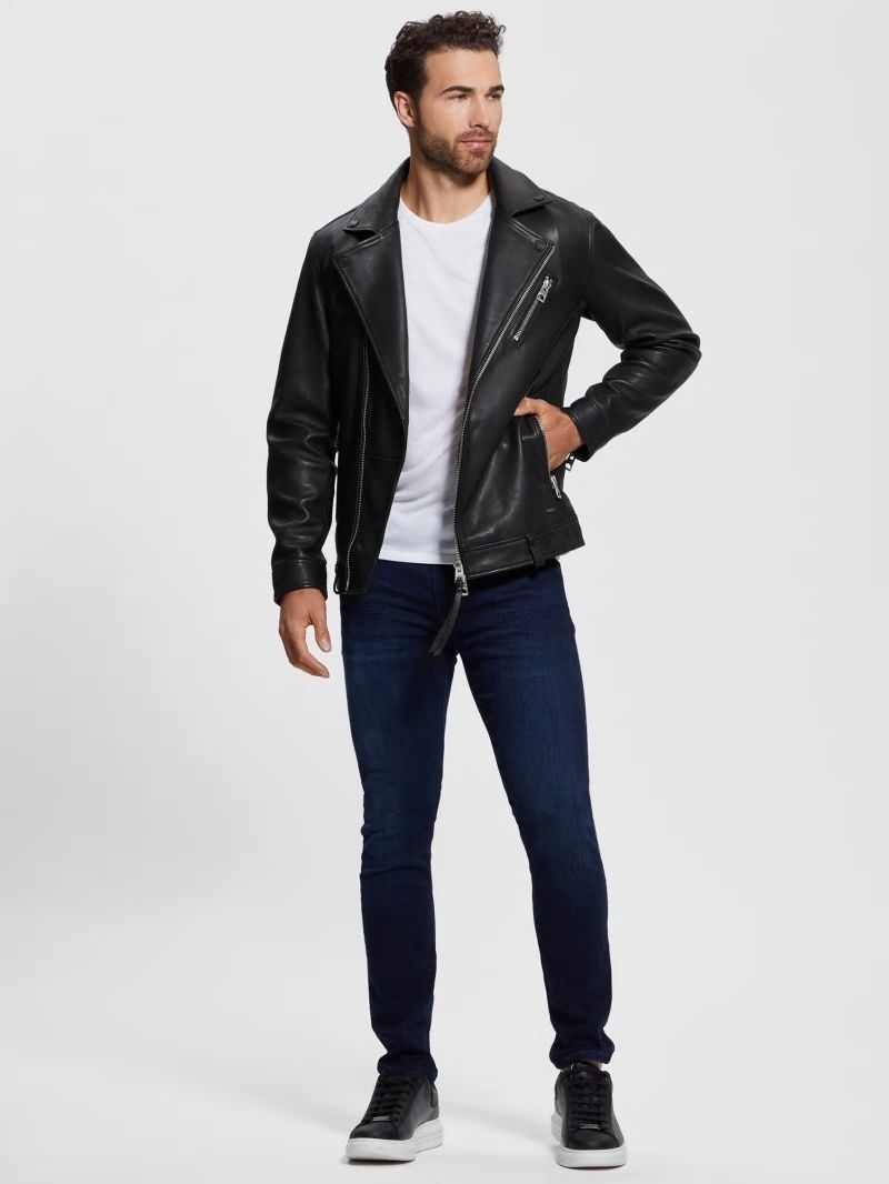 Guess Perfecto Leather Jacket - Black Guess Perfecto Leather Jacket - Black