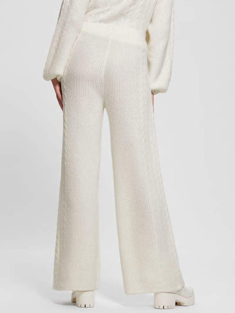 Guess Rylie Cable Wide-Leg Pants - Dove White Guess Rylie Cable Wide-Leg Pants - Dove White