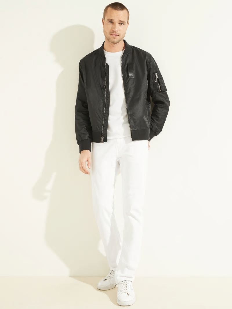 Guess Nylon Flight Jacket - Black Guess Nylon Flight Jacket - Black