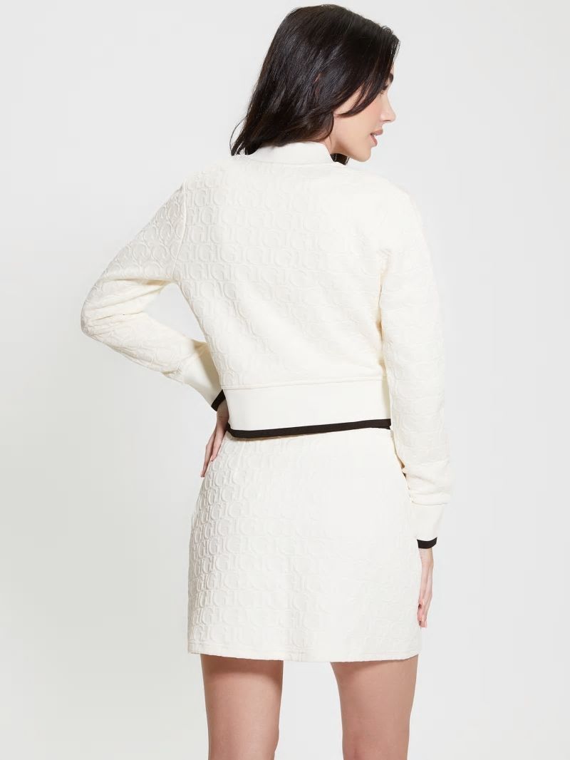 Guess Cheri Signature Jacket - Gj Sprit White Jacquard Guess Cheri Signature Jacket - Gj Sprit White Jacquard
