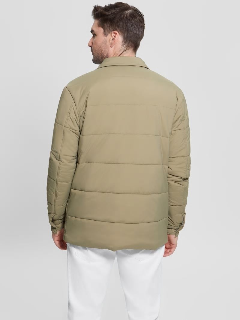 Guess Eco Quilted Shacket - Khaki Way Guess Eco Quilted Shacket - Khaki Way