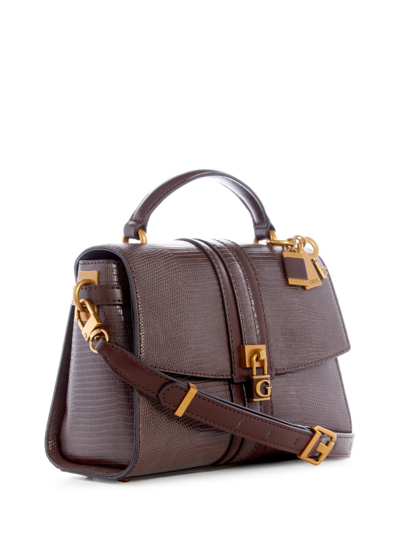 Guess Ginevra Textured Top Handle Crossbody - Brown Guess Ginevra Textured Top Handle Crossbody - Brown
