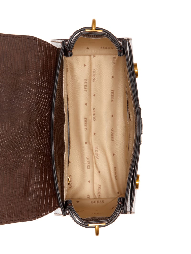 Guess Ginevra Textured Top Handle Crossbody - Brown Guess Ginevra Textured Top Handle Crossbody - Brown