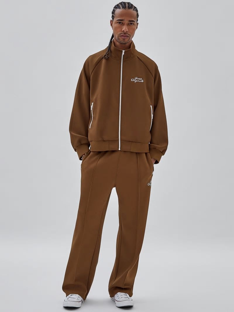 Guess GUESS Originals Eco Tricot Track Jacket - Brown Sand Guess GUESS Originals Eco Tricot Track Jacket - Brown Sand