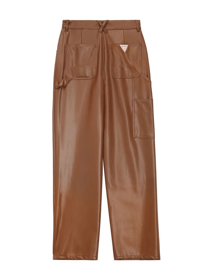 Guess GUESS Originals Faux-Leather Carpenter Pants - Brown Sand Multi Guess GUESS Originals Faux-Leather Carpenter Pants - Brown Sand Multi
