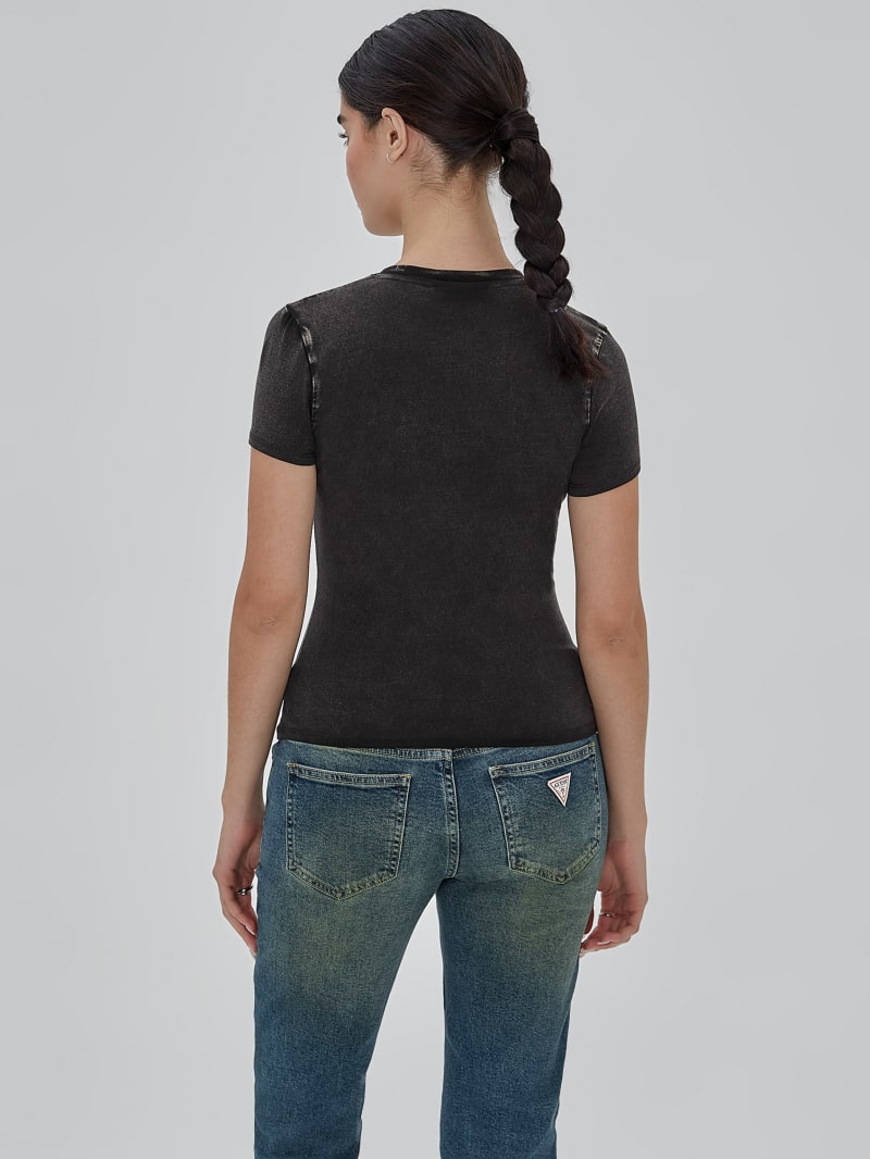 Guess GUESS Originals Rose Regular Tee - Jet Black Multi Guess GUESS Originals Rose Regular Tee - Jet Black Multi