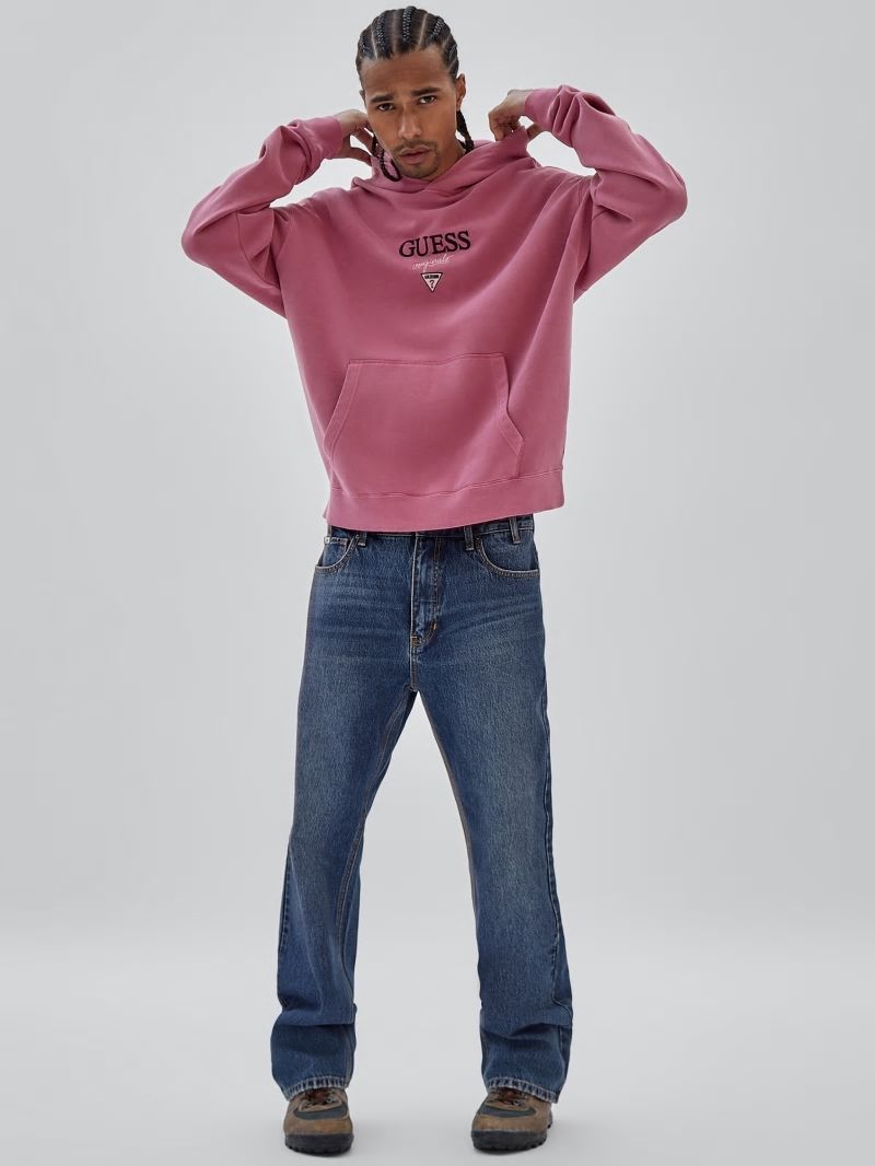 Guess GUESS Originals Baker Logo Hoodie - Distressed Damson Multi Guess GUESS Originals Baker Logo Hoodie - Distressed Damson Multi