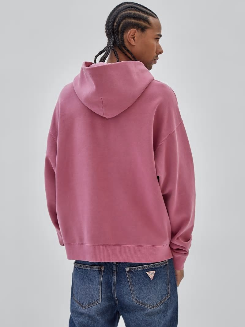 Guess GUESS Originals Baker Logo Hoodie - Distressed Damson Multi Guess GUESS Originals Baker Logo Hoodie - Distressed Damson Multi