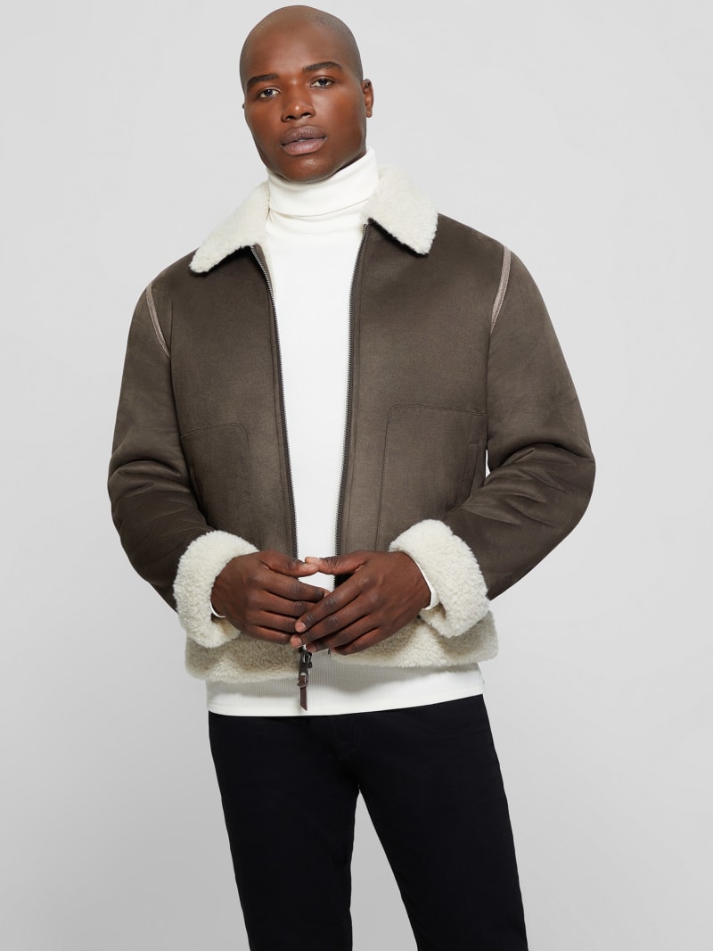 Guess Redford Bonded Sherpa Jacket - Bittersweet Cocoa Guess Redford Bonded Sherpa Jacket - Bittersweet Cocoa
