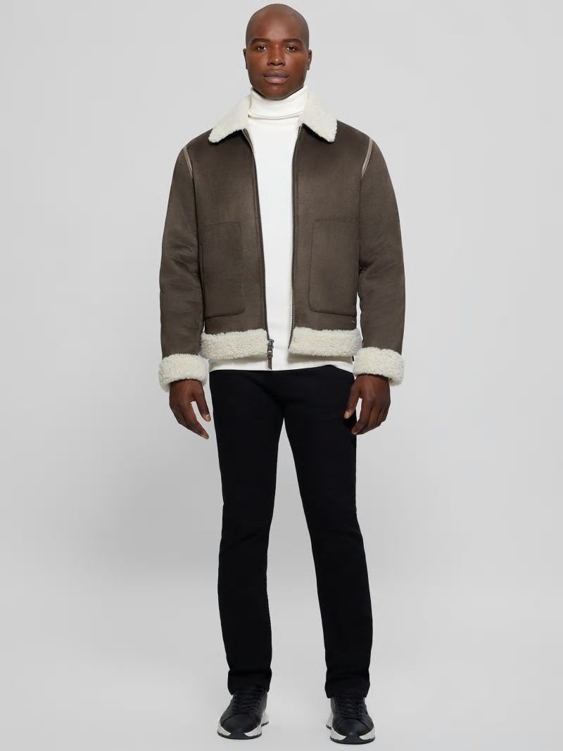 Guess Redford Bonded Sherpa Jacket - Bittersweet Cocoa Guess Redford Bonded Sherpa Jacket - Bittersweet Cocoa