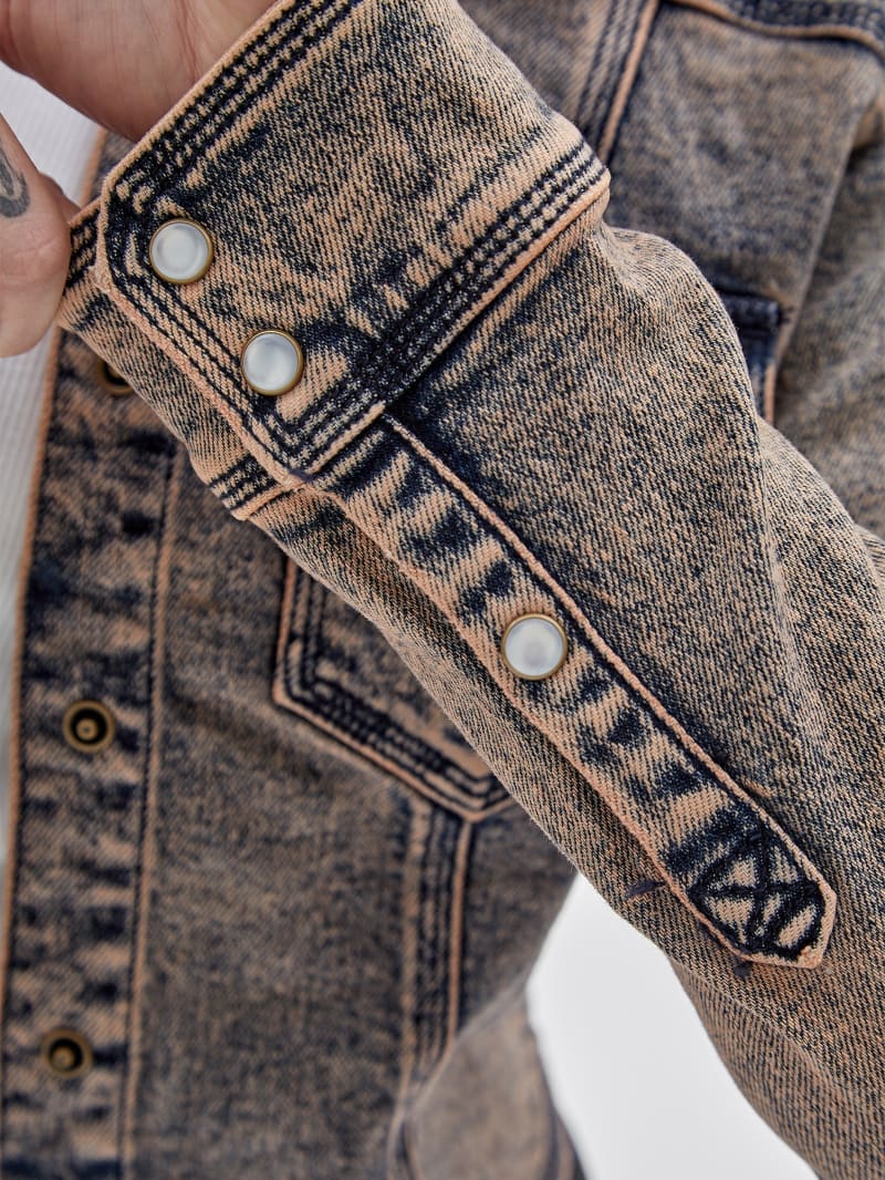 Guess GUESS Originals Denim Western Jacket - Go Pink Acid Wash Guess GUESS Originals Denim Western Jacket - Go Pink Acid Wash