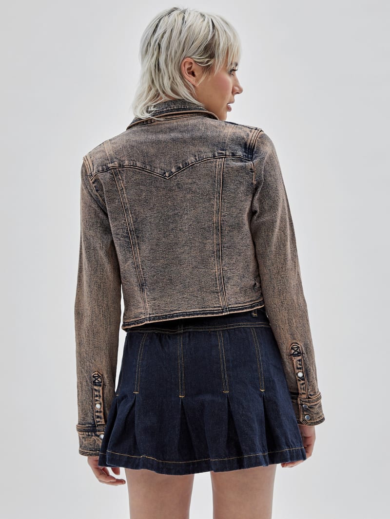 Guess GUESS Originals Denim Western Jacket - Go Pink Acid Wash Guess GUESS Originals Denim Western Jacket - Go Pink Acid Wash