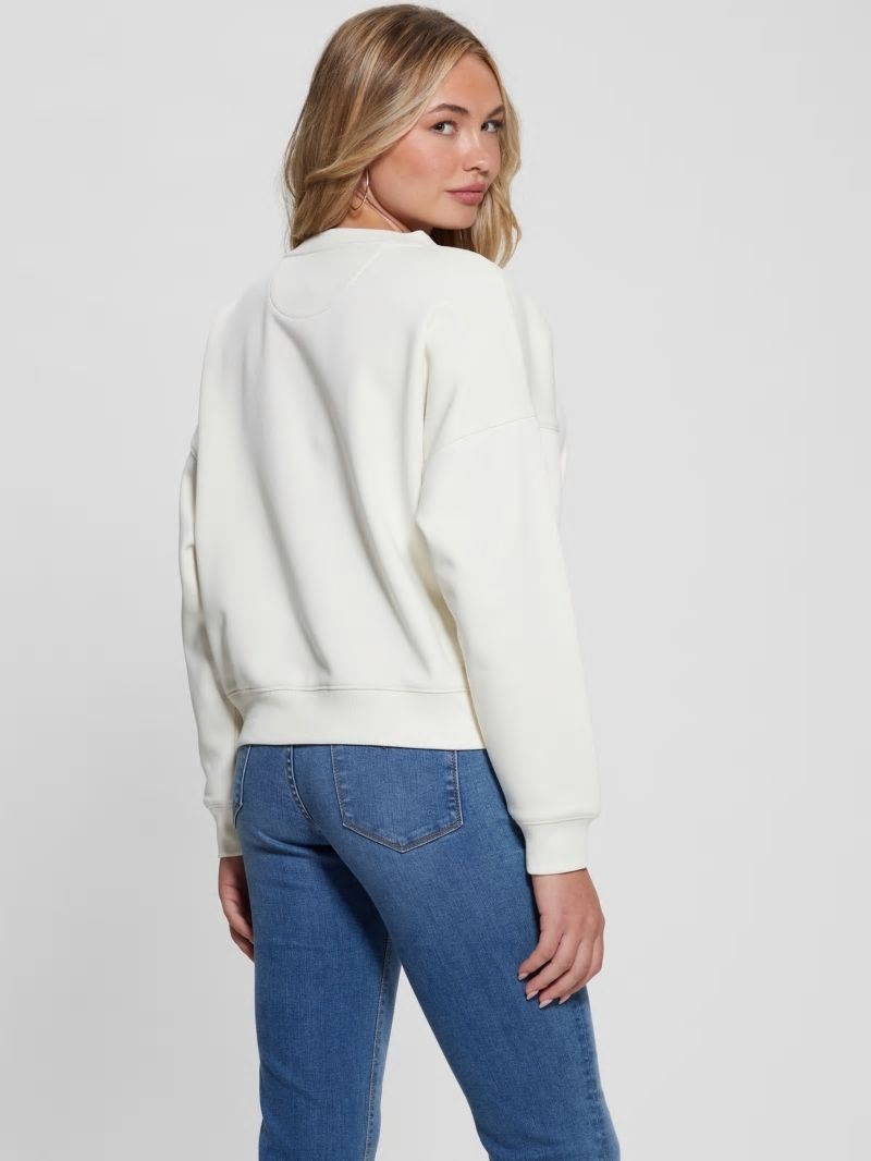 Guess Eco Relaxed Sweatshirt - Cream White Guess Eco Relaxed Sweatshirt - Cream White