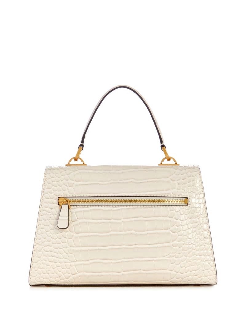 Guess Sestri Crocodile-Embossed Crossbody - White Guess Sestri Crocodile-Embossed Crossbody - White
