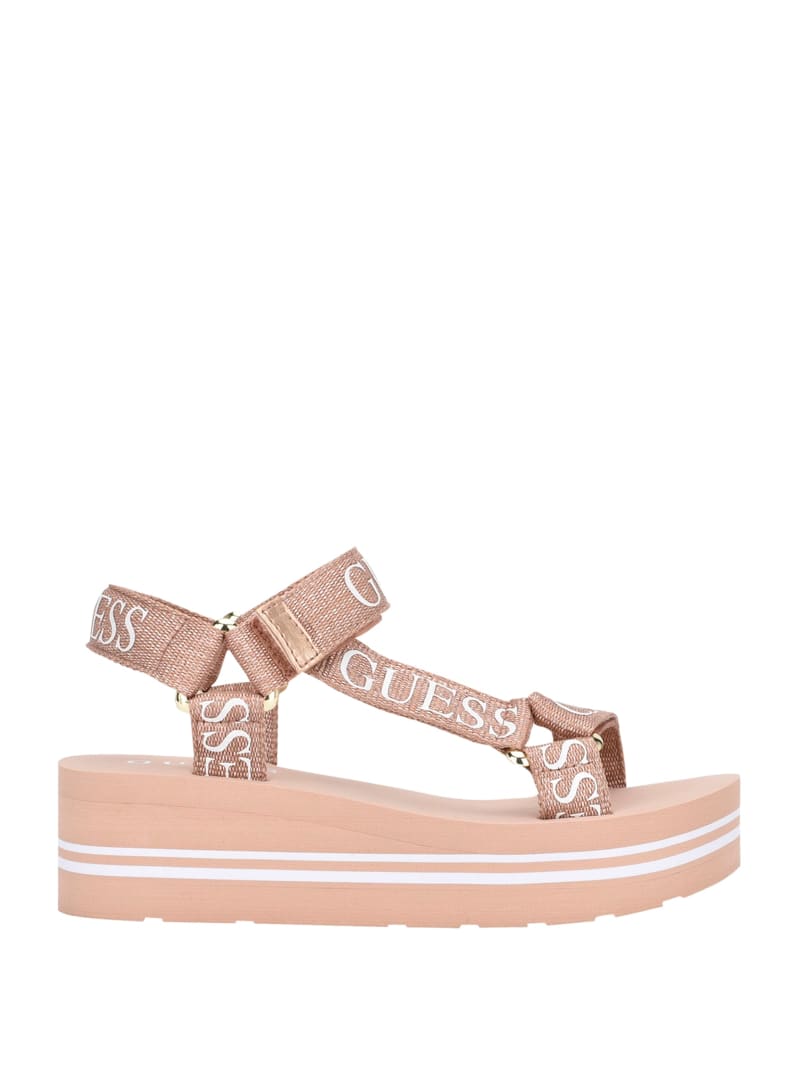 Guess Avin Platform Sport Sandals - Pink Multi Fabric Guess Avin Platform Sport Sandals - Pink Multi Fabric
