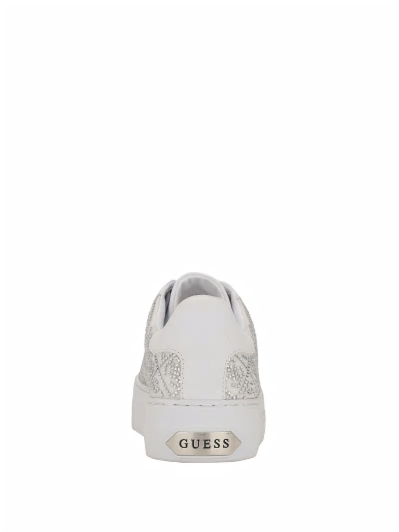 Guess Gelsen Rhinestone Logo Low-Top Sneakers - Silver 040 Guess Gelsen Rhinestone Logo Low-Top Sneakers - Silver 040