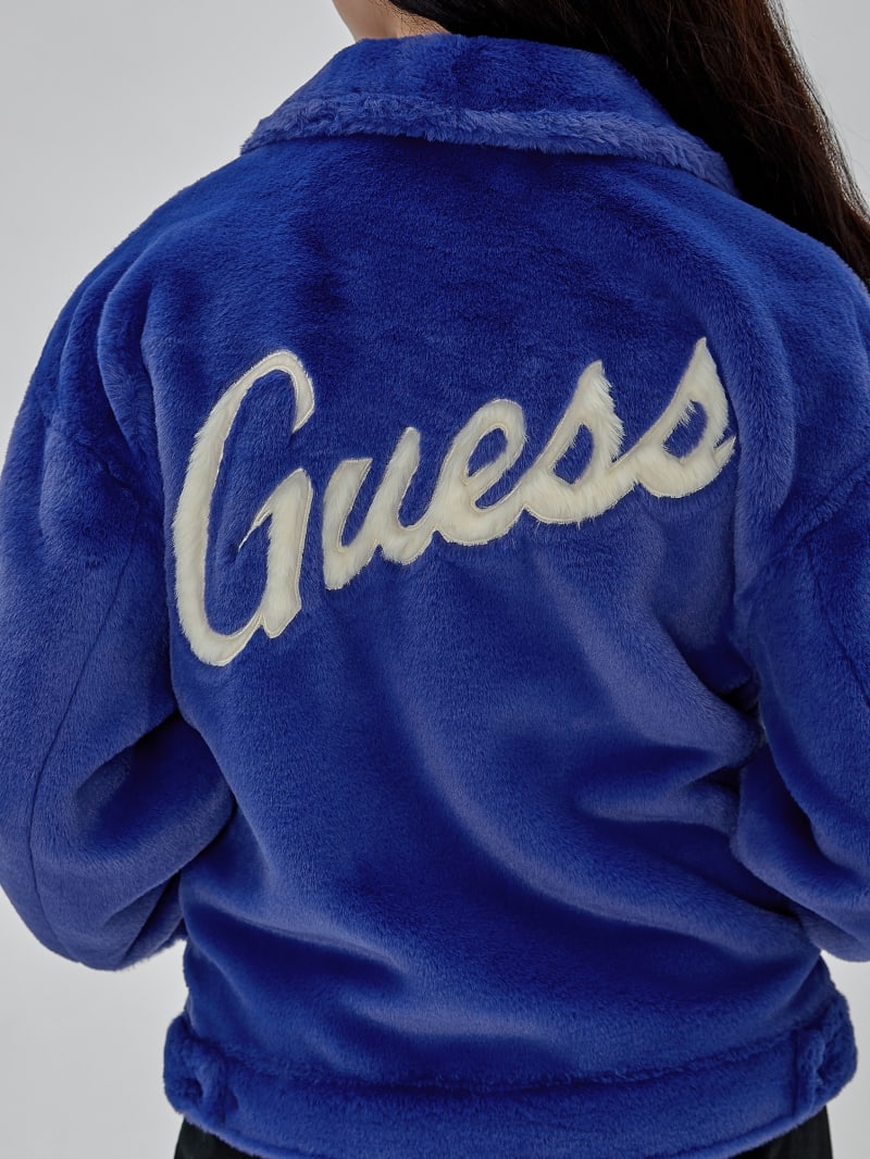 Guess GUESS Originals Oversized Fur Jacket - Blue Soul Guess GUESS Originals Oversized Fur Jacket - Blue Soul