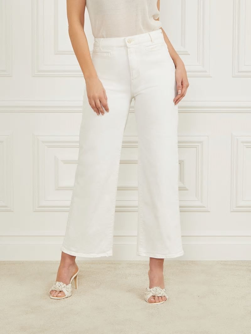 Guess Lyric Wide Leg Denim Pant - Chalk Wash Guess Lyric Wide Leg Denim Pant - Chalk Wash
