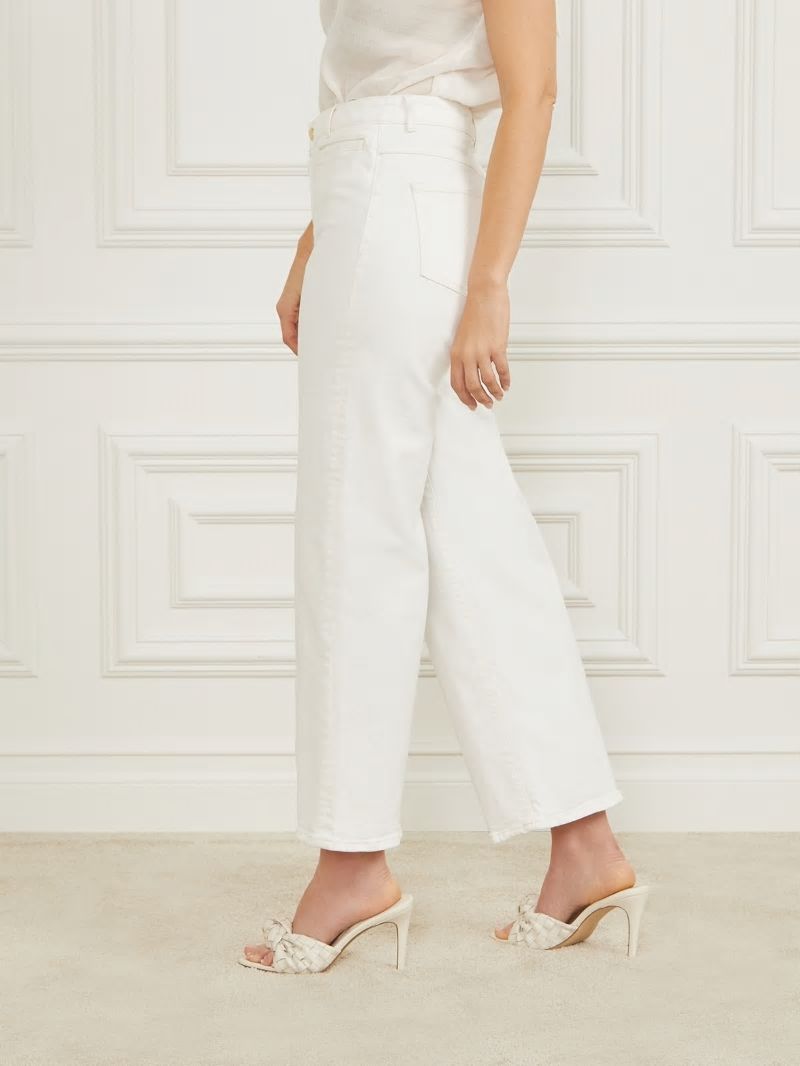 Guess Lyric Wide Leg Denim Pant - Chalk Wash Guess Lyric Wide Leg Denim Pant - Chalk Wash