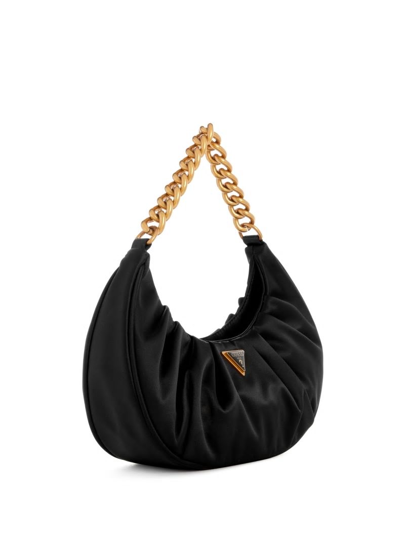 Guess Tori Satin Shoulder Bag - Black Guess Tori Satin Shoulder Bag - Black