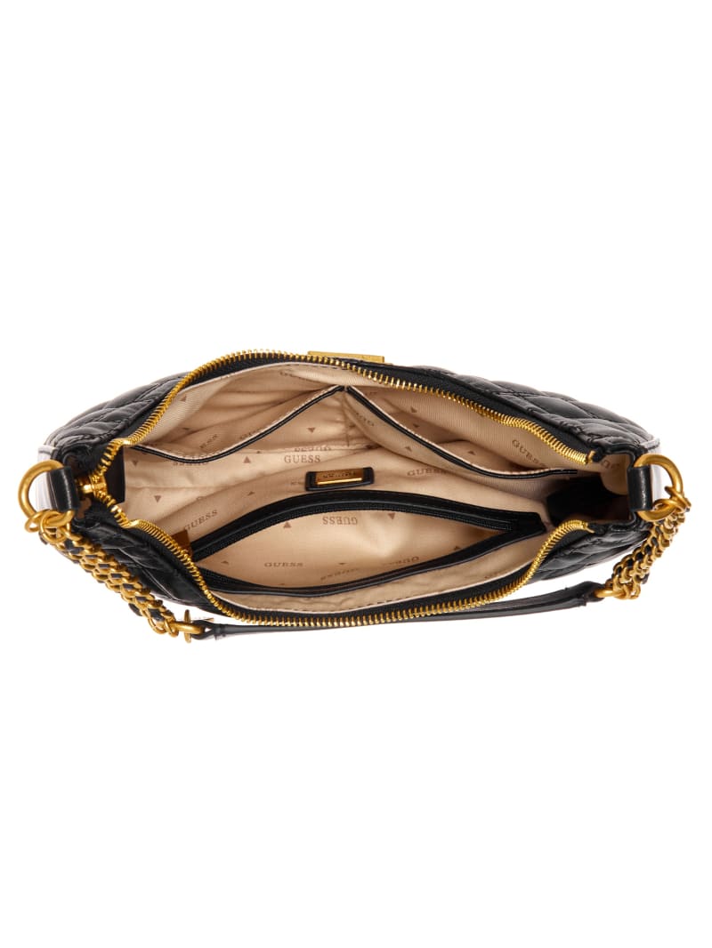 Guess Giully Top-Zip Shoulder Bag - Black Floral Print Guess Giully Top-Zip Shoulder Bag - Black Floral Print