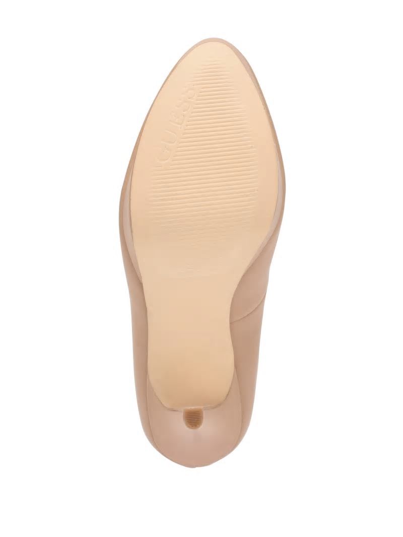 Guess Cador Leather Stiletto Heels - Light Natural 110 Guess Cador Leather Stiletto Heels - Light Natural 110